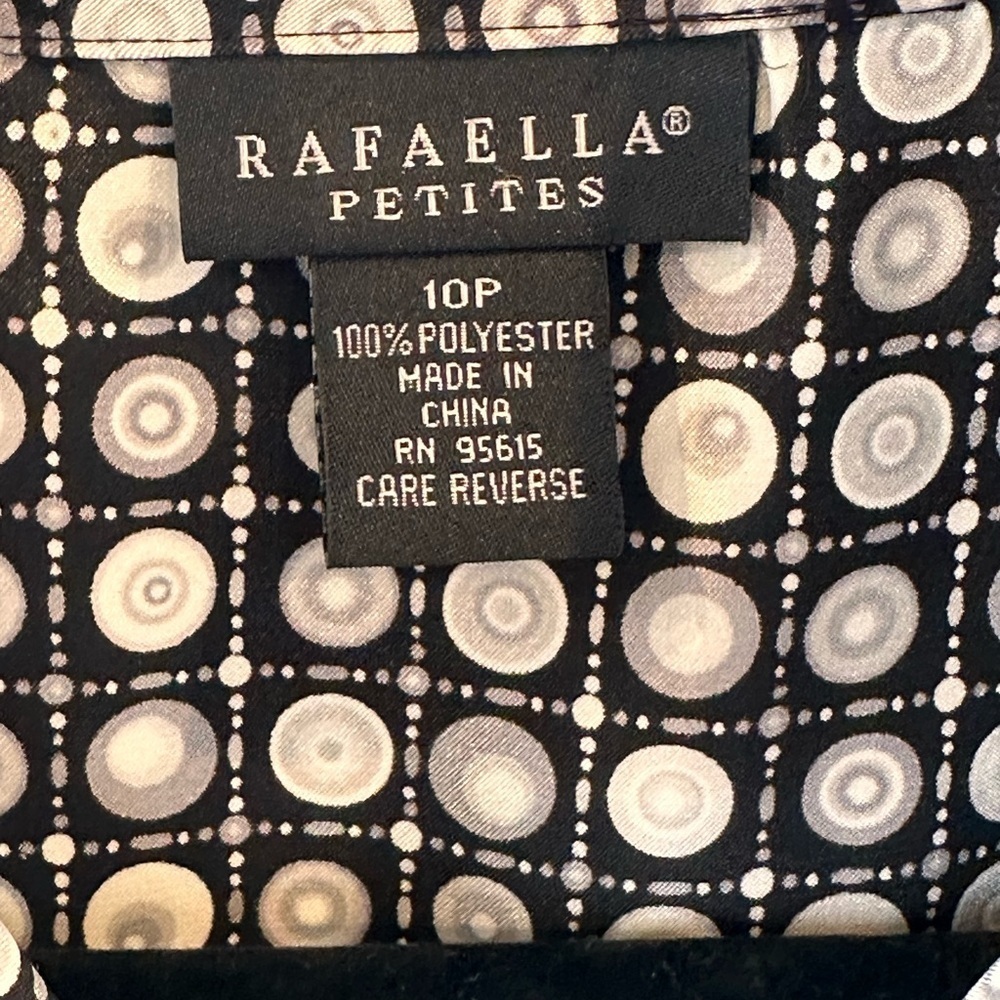 Rafaella Black and White Circle Pattern Blouse - Picture 2 of 6